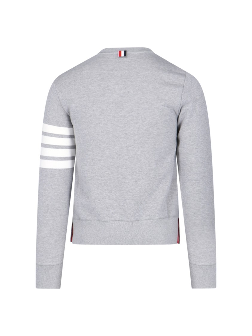 Shop Thom Browne '4-bar' Crewneck Sweatshirt – Grey