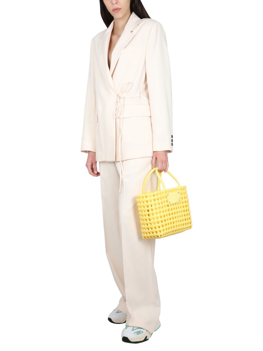 Msgm Viscose Blazer In Neutrals