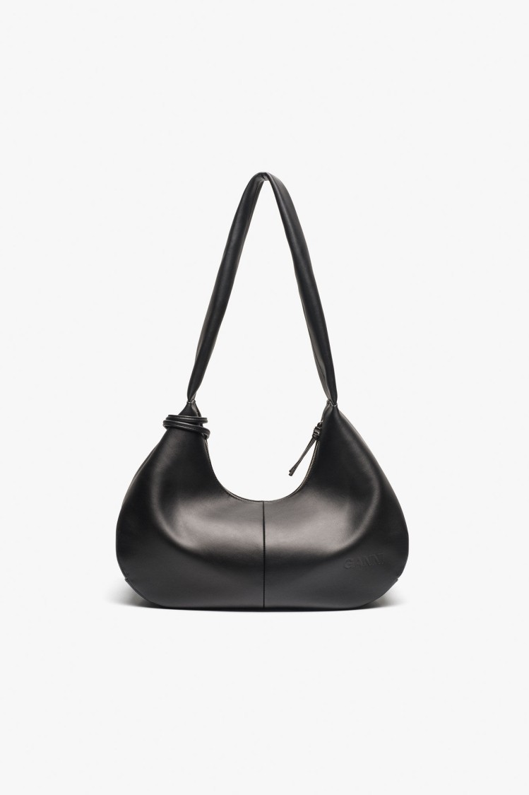 Ganni Medium Hobo Bag With Corseted Lace-up Accents