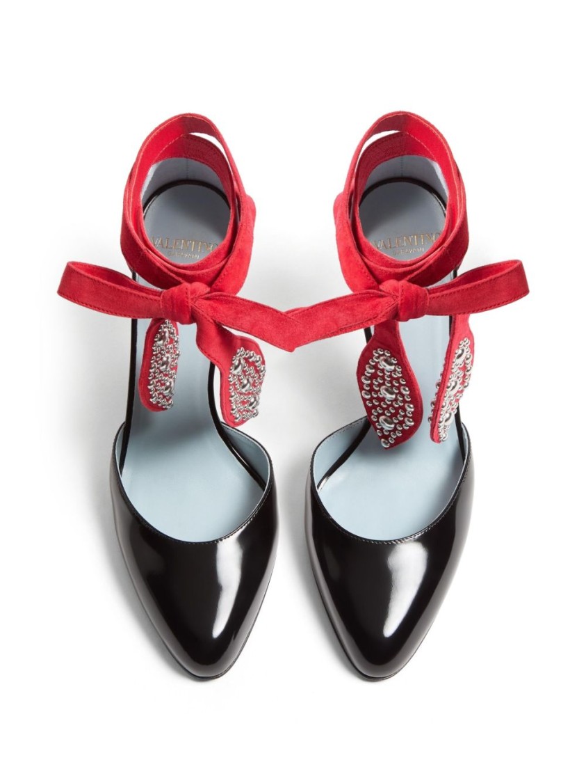 Shop Valentino Garavani Foliefoliage Sandal With Color-block Design And Beaded Accents