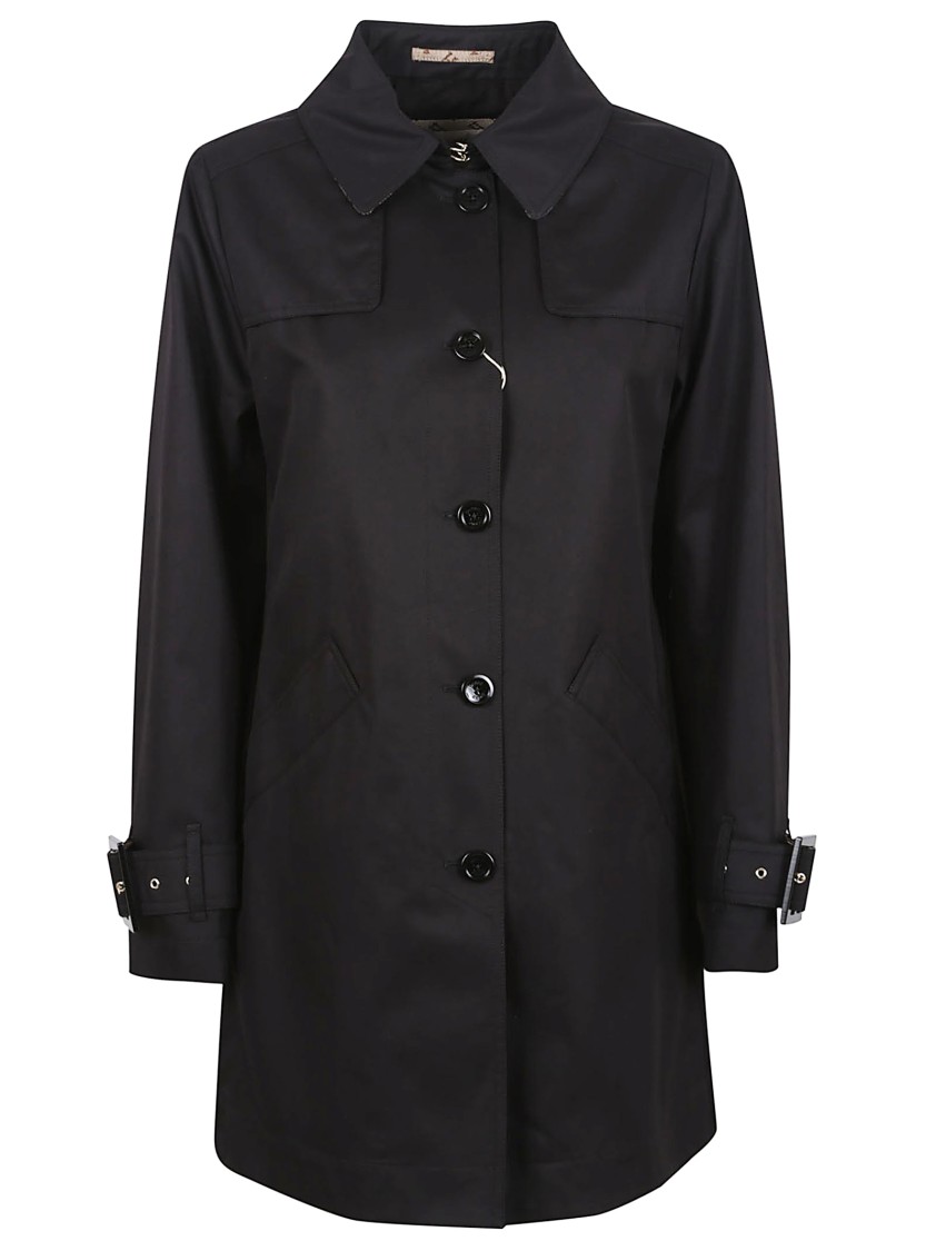 Herno Trench Coat In Raw Cotton Gabardine