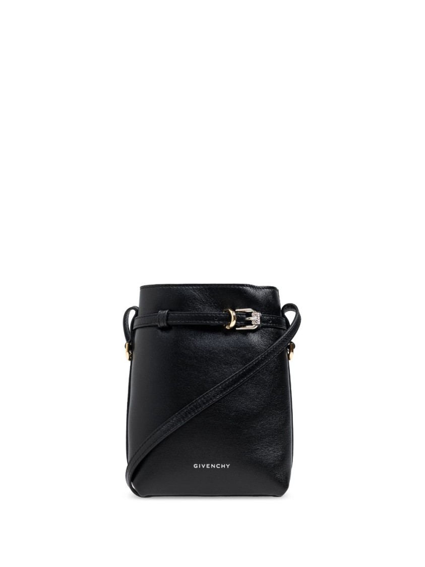 Givenchy Calf Leather Shoulder Bag With Logo And Gold-tone Hardware