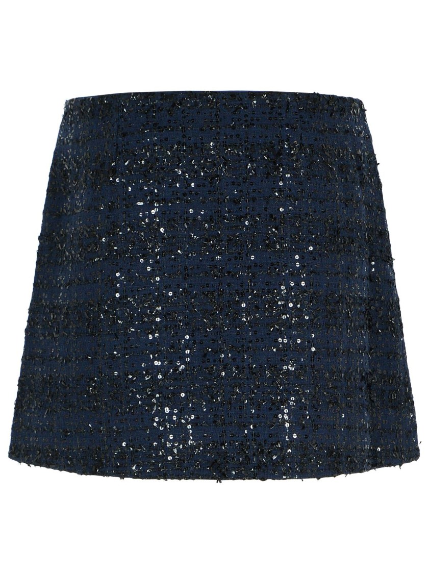 Rotate Birger Christensen Rotate Dark Blue Polyester Miniskirt In Gray