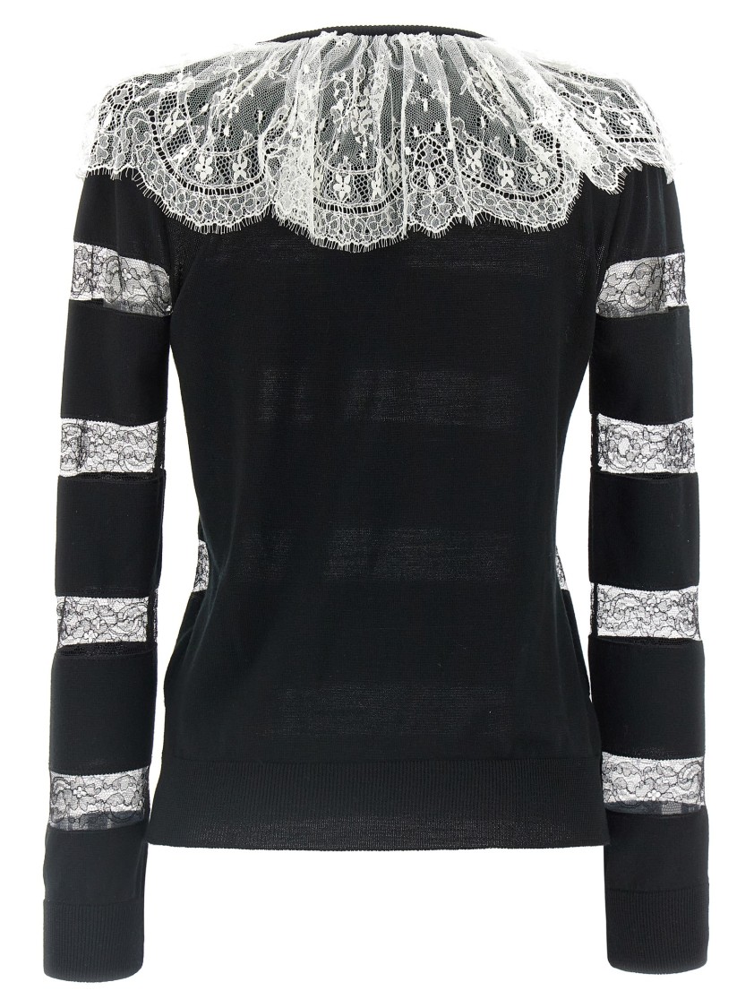 Valentino Garavani Wool Sweater With Lace Inserts