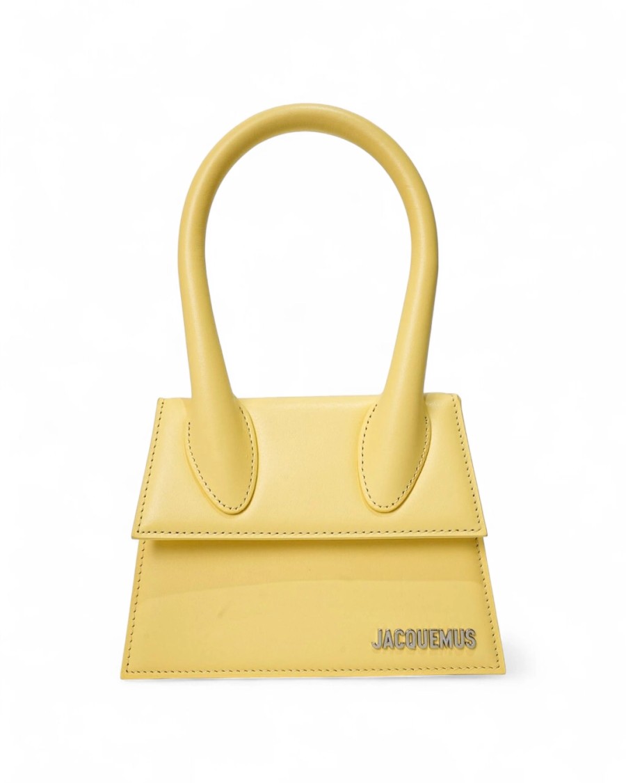 Jacquemus Medium Structured Top Handle Cross-body Bag In Gold