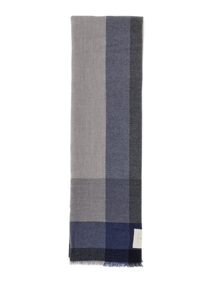 Brunello Cucinelli Twill Scarf In Gray