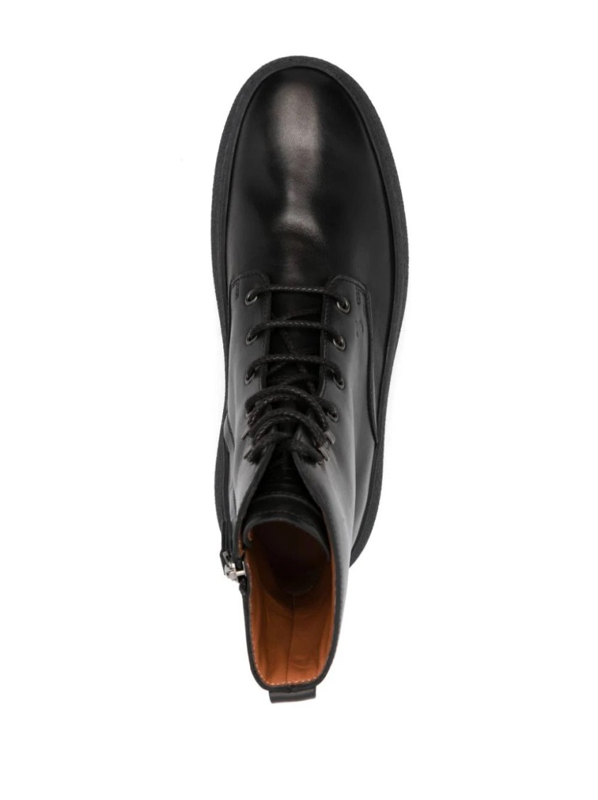 Tod's Logo-debossed Leather Boots In Black