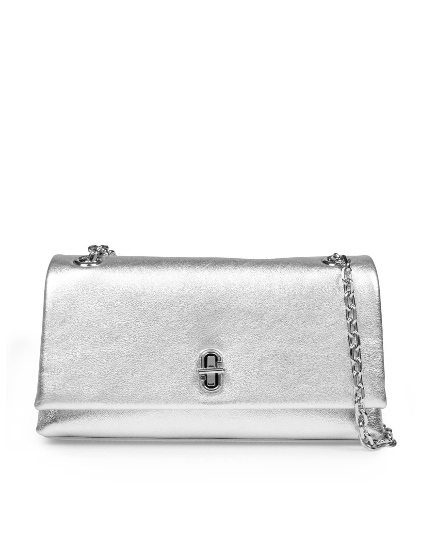 Marc Jacobs Shoulder Bag In Laminated Leather In Silver
