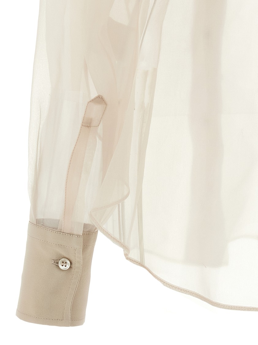 Brunello Cucinelli 'flora Appliqué' Shirt In White