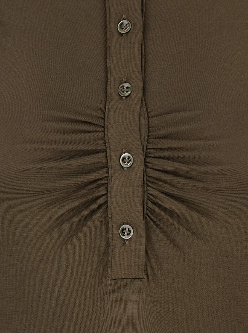 Pinko 'hardy' Brown Body With Classic Collar In Modal Blend Woman In Brown