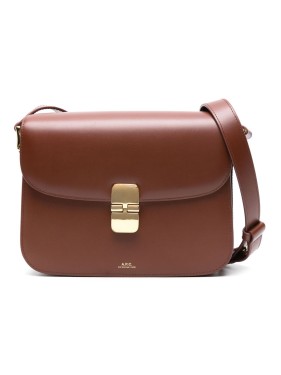 ショルダーバッグ・ポシェット A.P.C. Brown Cowhide Shoulder Bag With Flap Closure A.P.C. Brown Cowhide Shoulder Bag With Flap Closure | THE LIST