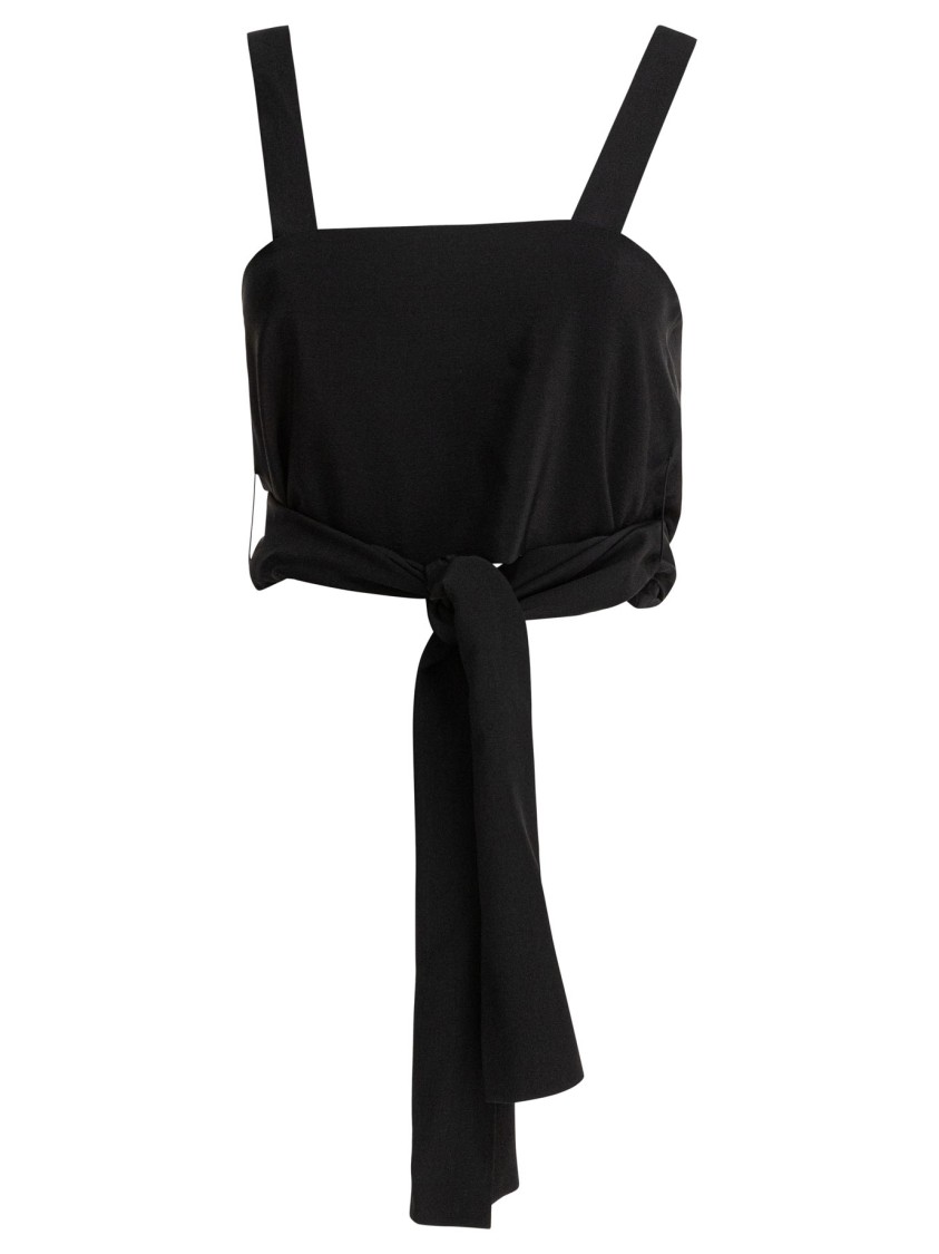 Chloé Cropped Tank Top With Ribbons In Black