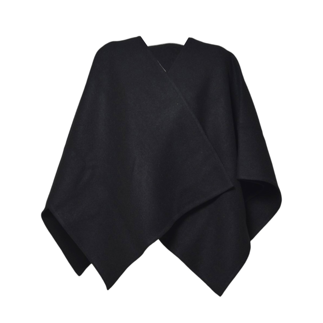 Max Mara Flowing Black Alpaca Blend Wrap With Versatile Silhouette In Black