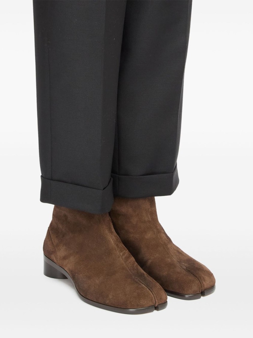 Maison Margiela Leather Tabi Ankle Boots 30 In Black