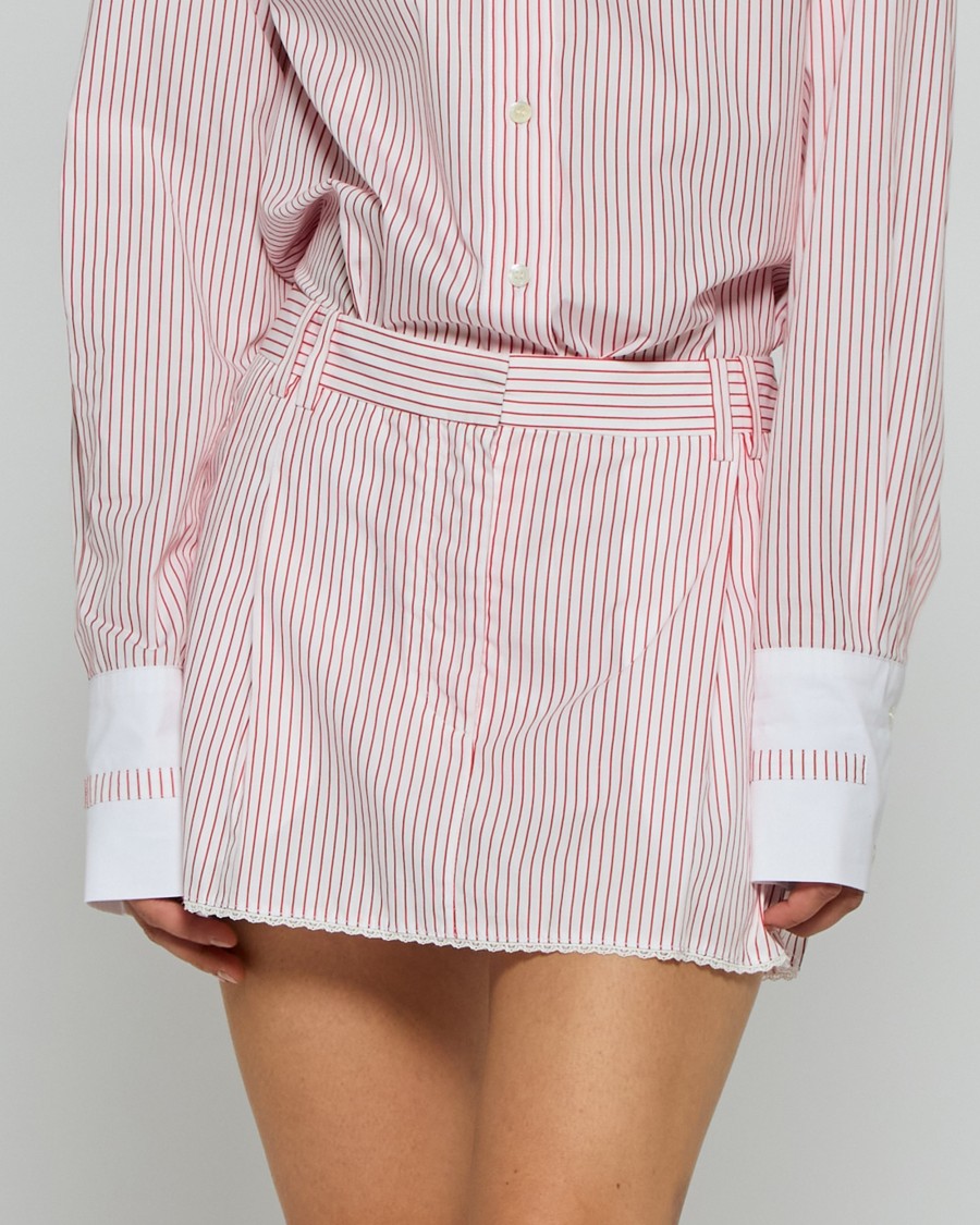 Serena Bute Striped Serena Mini Skirt - Red/white