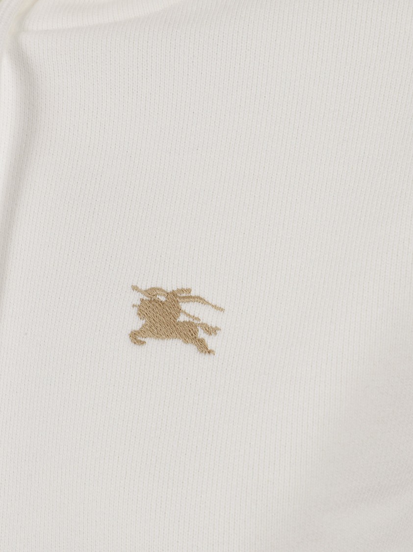 Burberry White Drawstring Hood Sweater In White