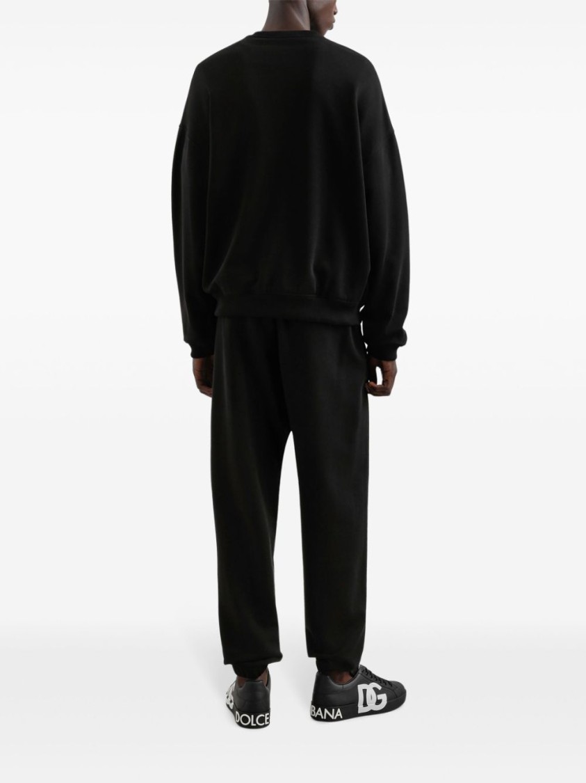 Dolce & Gabbana Logo Embossed Jersey Sweatshirt In Black