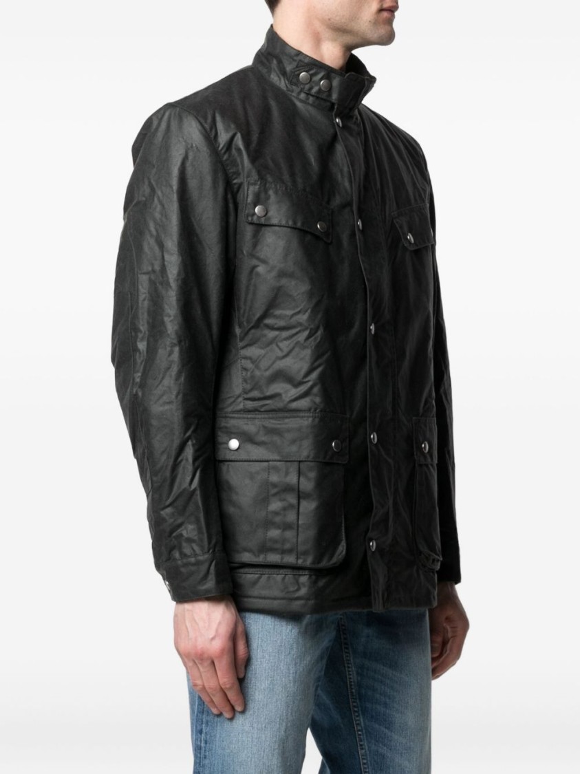 Barbour Duke Waxed Jacket In Black