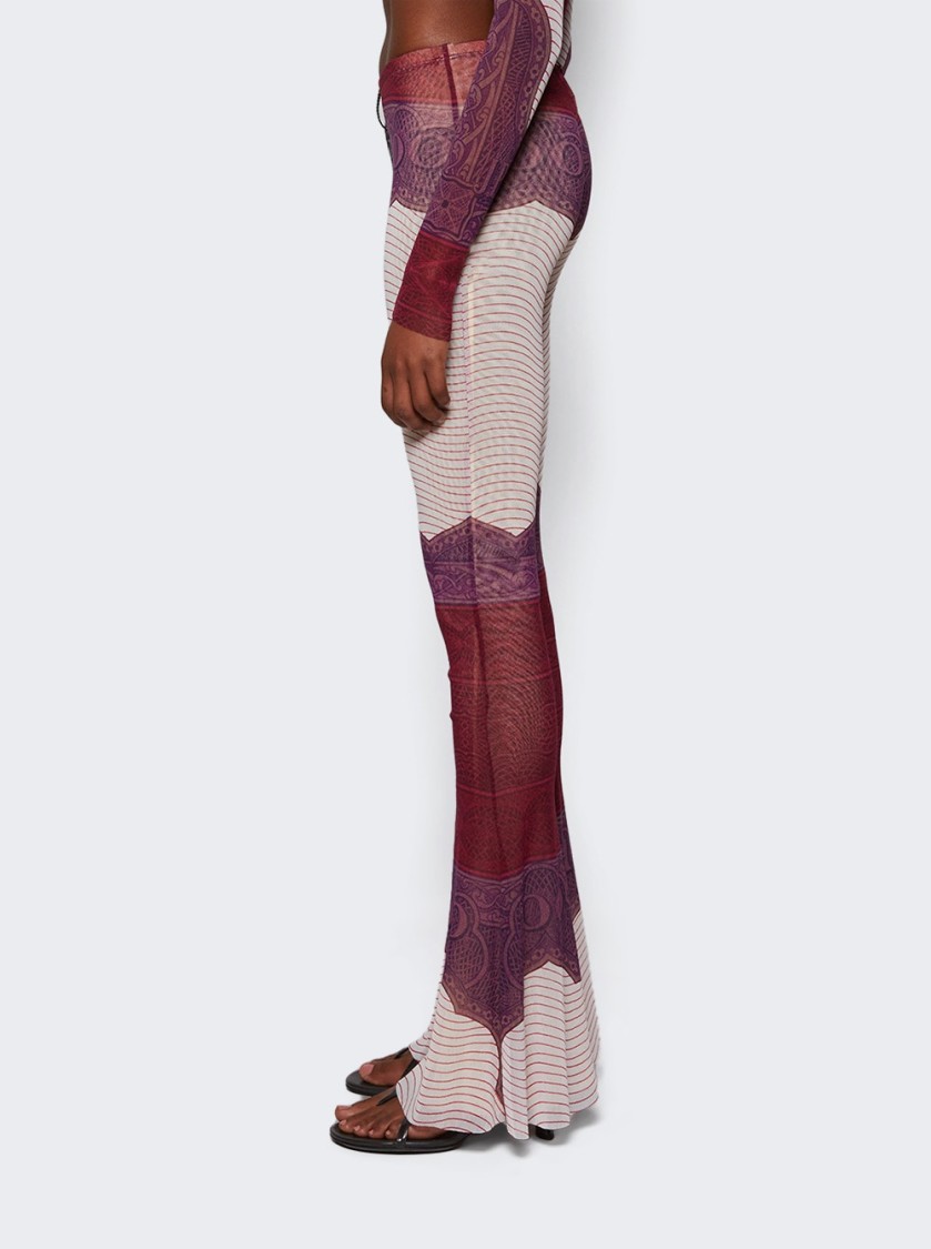 Jean Paul Gaultier Cartouche Printed Mesh Flare Pant In Multi