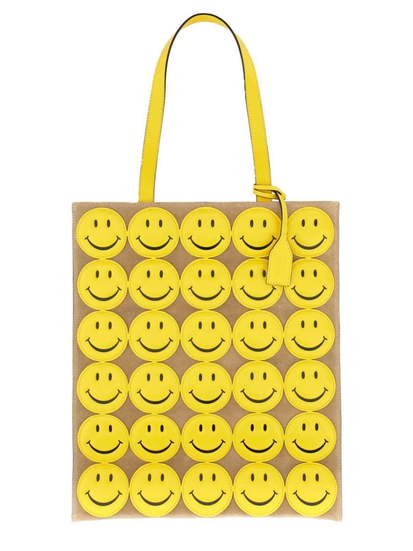 Moschino "smiley" Shopper Bag In Gold