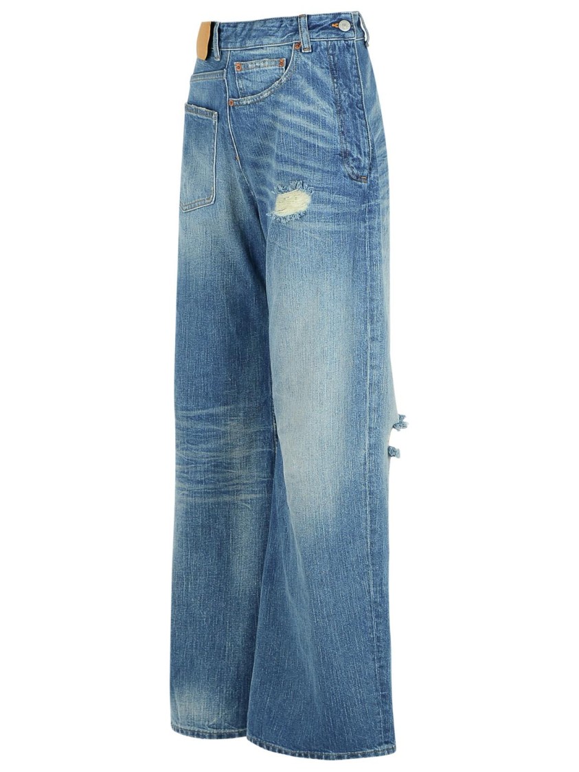 Shop Mm6 Maison Margiela Mm6 By Maison Margiela Reverse' Blue Denim Jeans