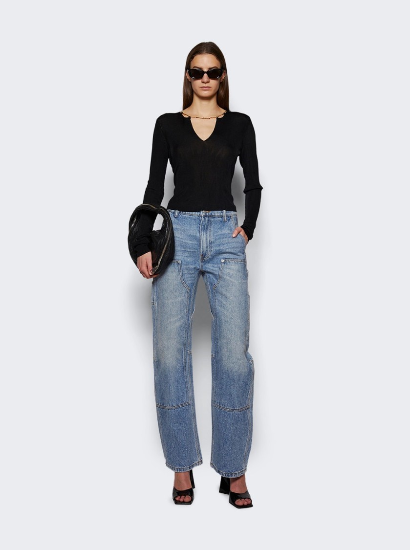 Alexander Wang Twyst Handle Bag In Memory Leather In Black