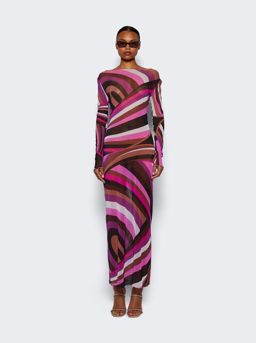 PUCCI PUCCI LONG DRESS - TULLE FUCHSIA