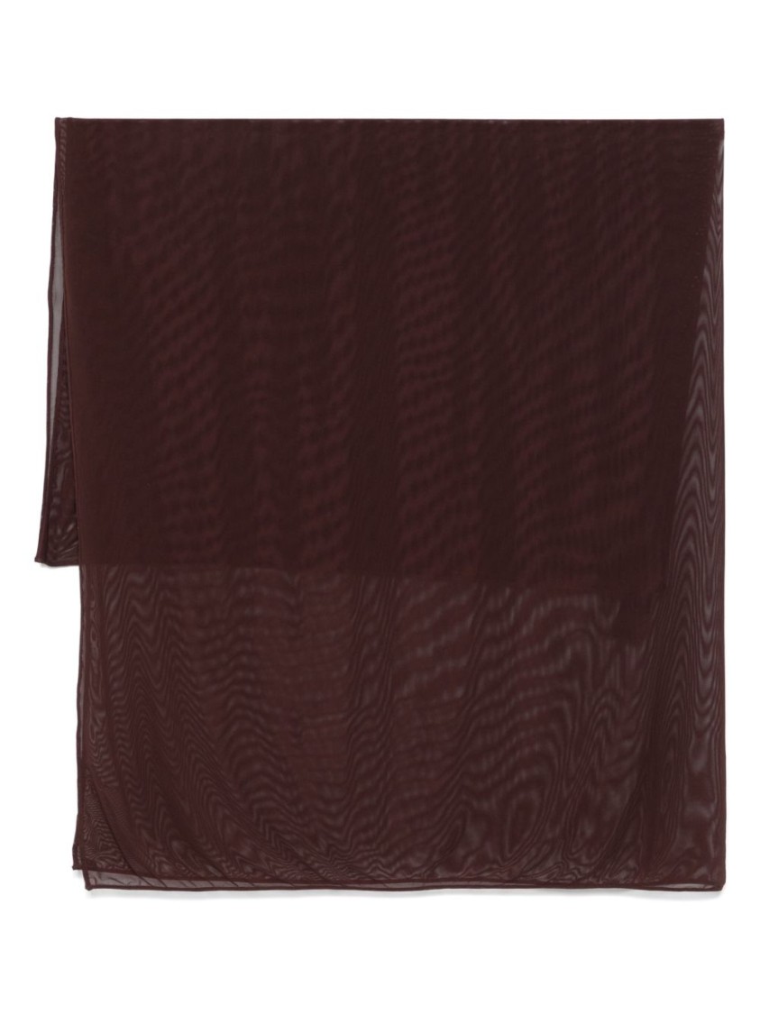 FISICO FISICO CHOCOLATE STRETCH TULLE PAREO WITH TORCHON-EFFECT SASH