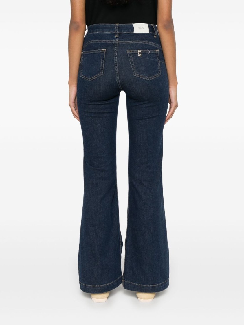 Shop Liu •jo Liu Jo Flared High-waist Jeans In Blue