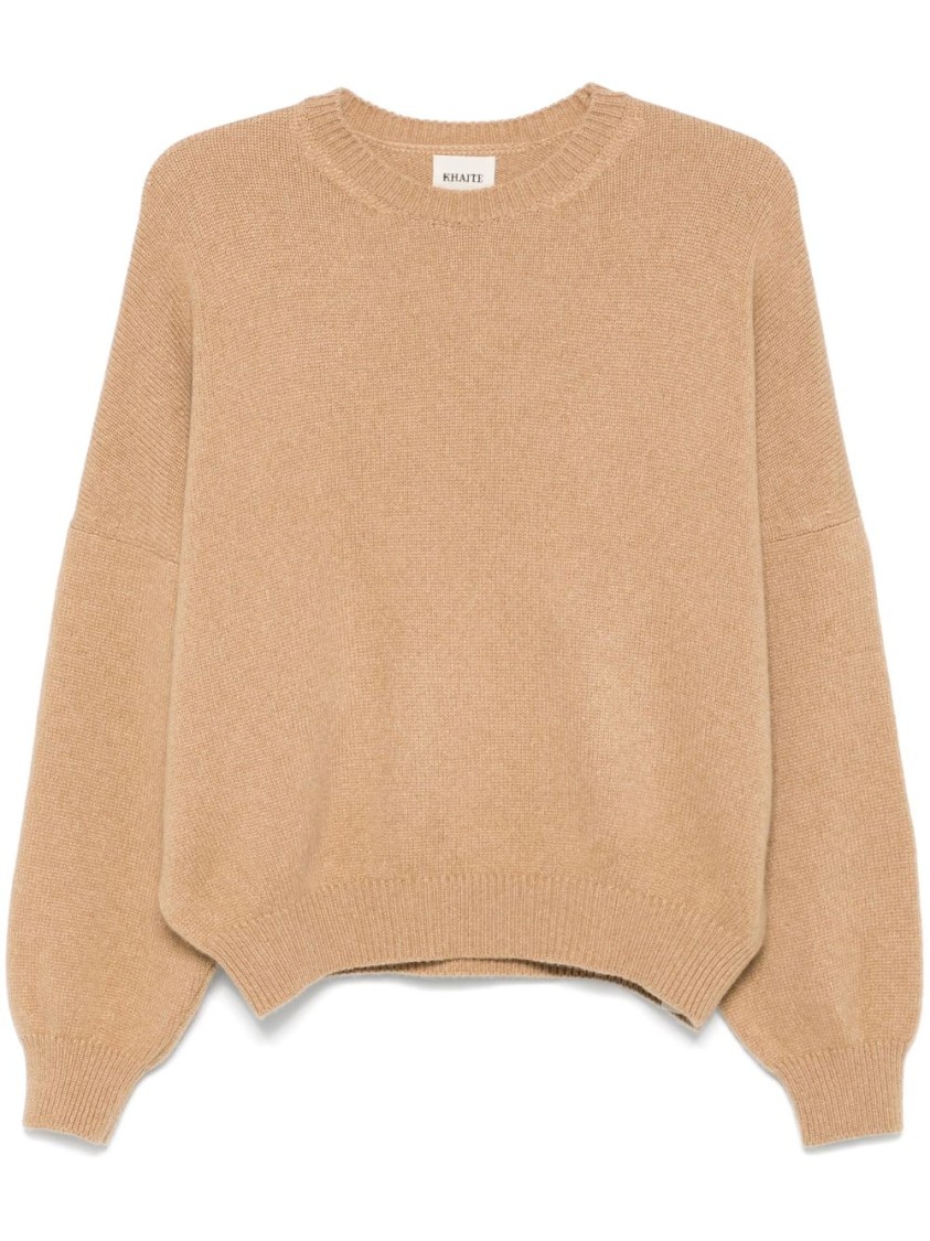 Khaite Brown Cashmere Sweater With Relaxed Fit In Brown
