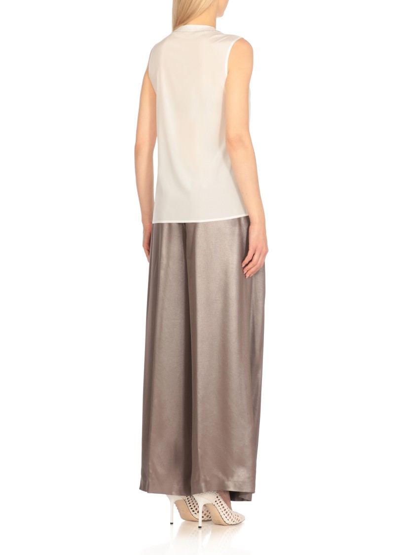 Shop Peserico White Silk Top