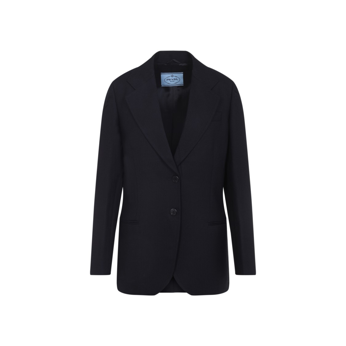 Prada Blue Virgin Wool  Blazer In Black