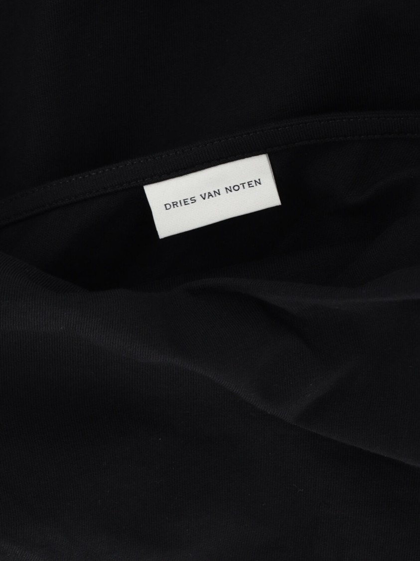 Shop Dries Van Noten Draped Asymmetric Top – Black