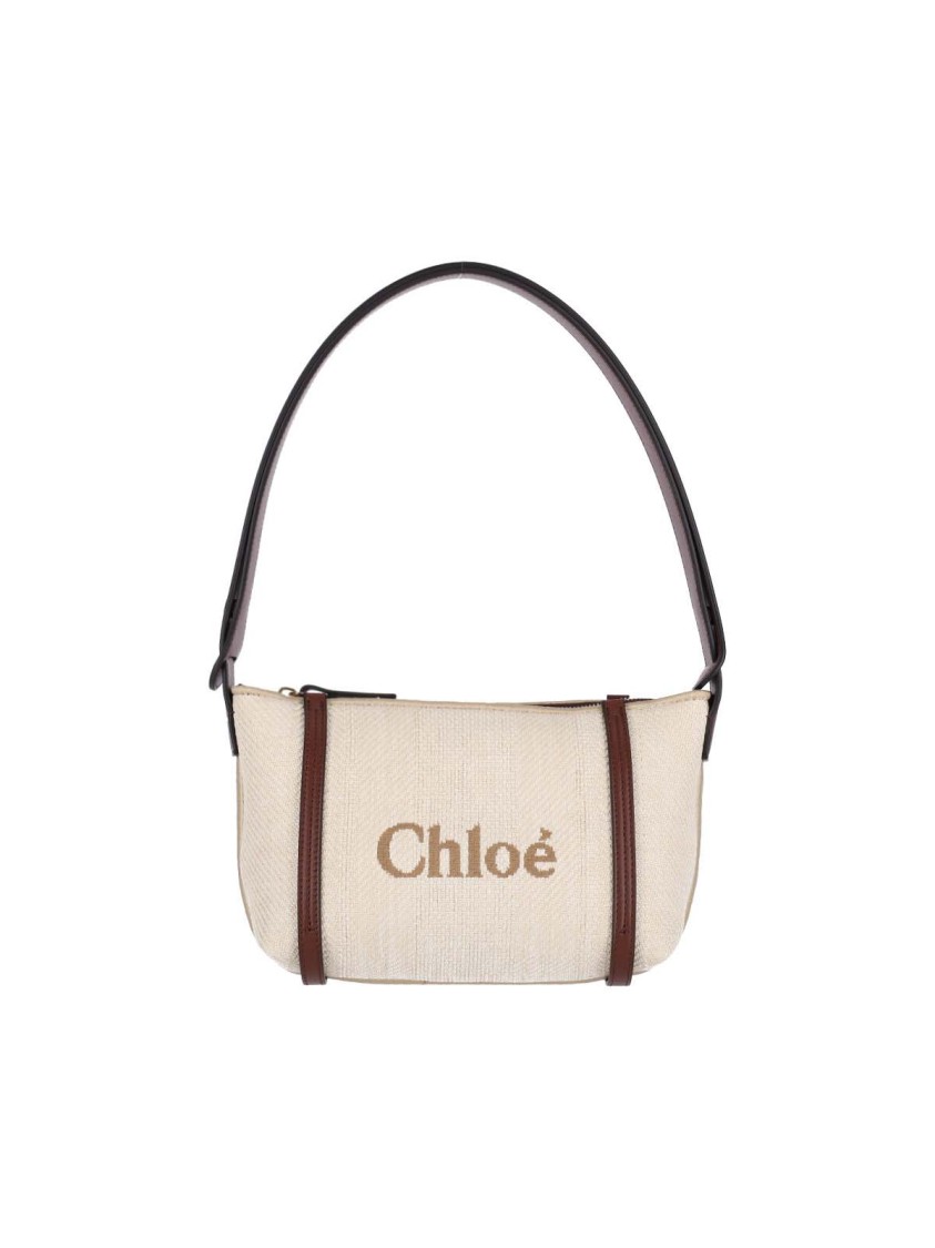 トートバッグ Chloe Structured Canvas Shoulder Bag With Leather Accents Chloé Structured Canvas Shoulder Bag With Leather Accents