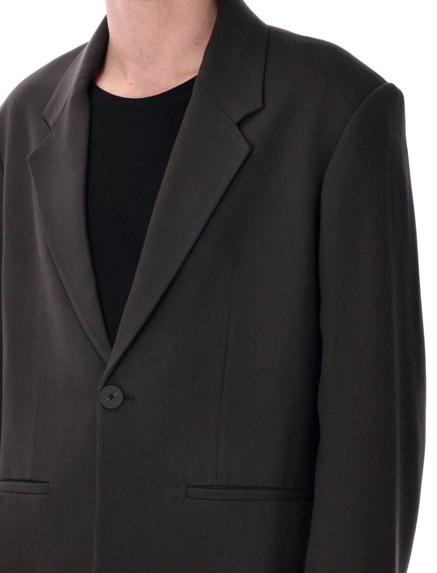 Studio Nicholson Oversized Blazer Notched Lapel Front Pockets In Grey