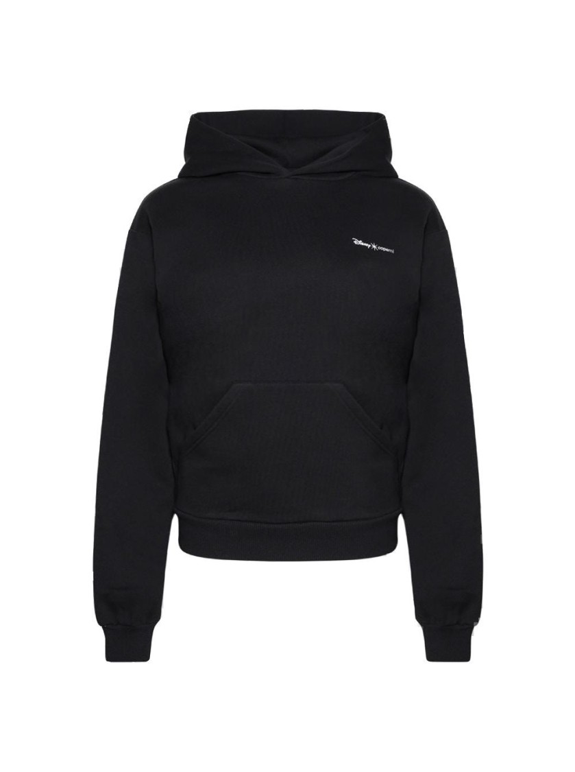 Coperni Black Sweatshirt With Logo Lettering And Front Kangaroo Pocket In Cotton Woman