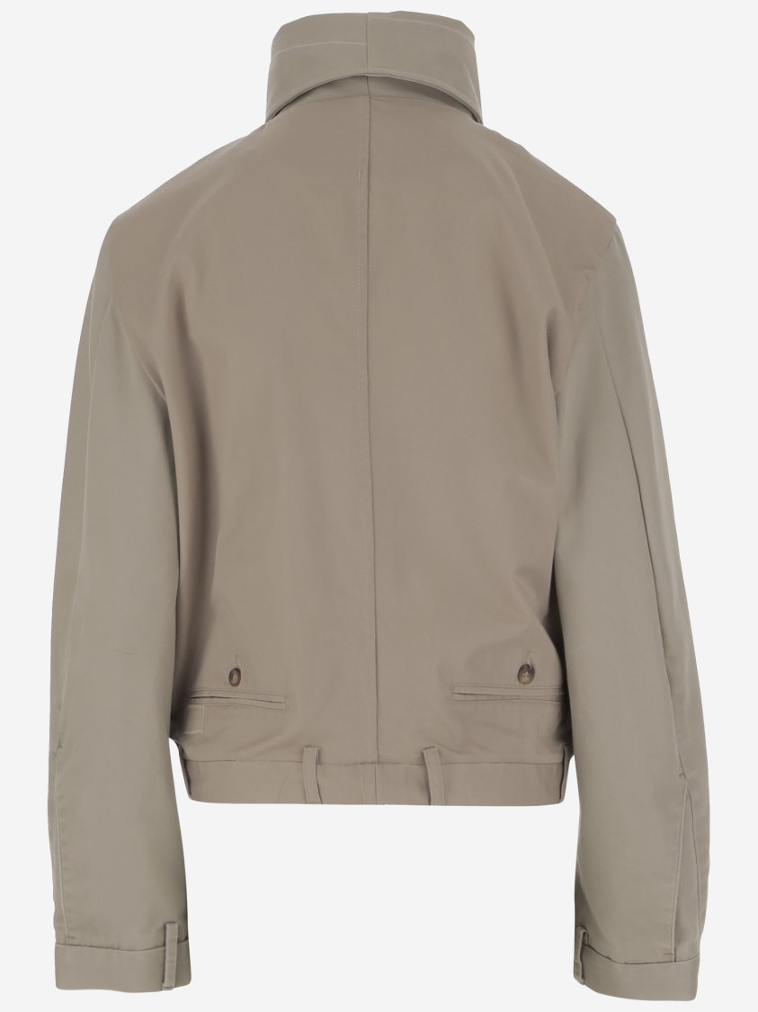 Hodakova Upside Down Cotton Jacket With High Collar In Gray