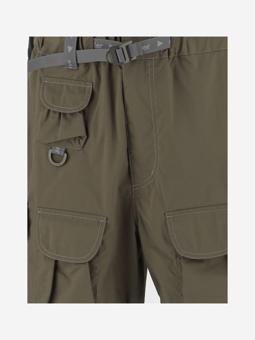And Wander Oversized Belted Cargo Shorts In Green Cotton Blend In Green