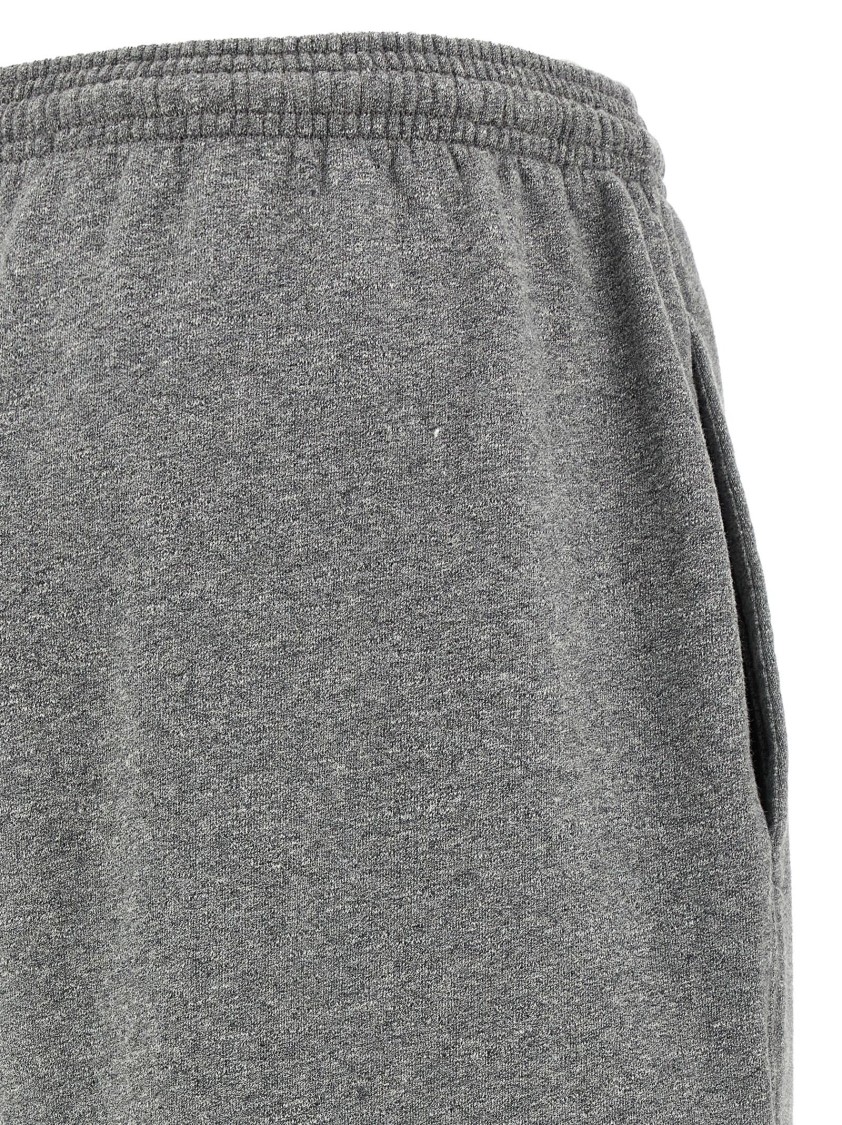 Alexander Wang T T By Alexander Wang Cotton Fleece Sweatpants With Logo Print In Gray