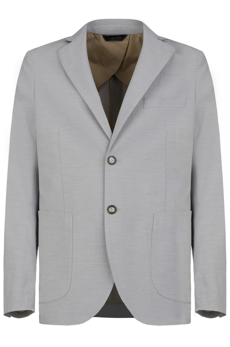 Gazzarrini X Michele Franzese Tailored Grey Blazer With Notch Lapel In White