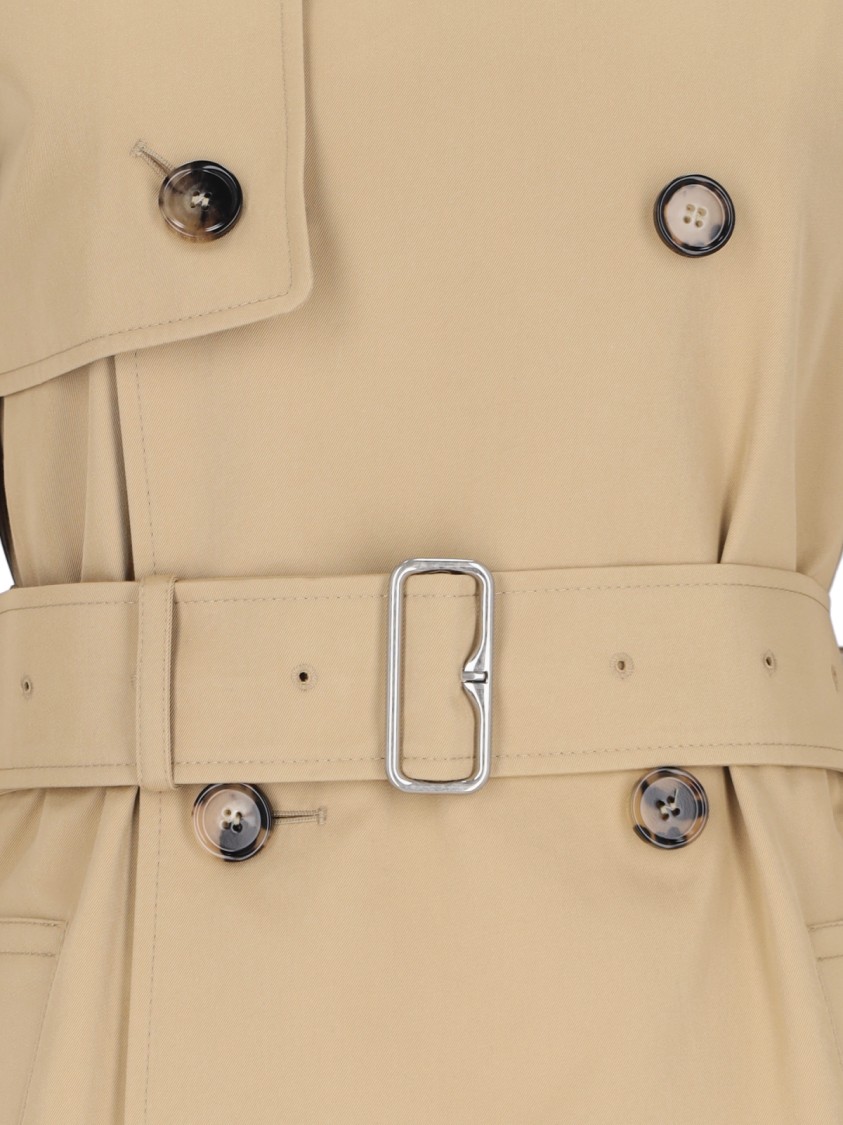 Shop Burberry Long Double-breasted Trench Coat – Beige In Neutrals
