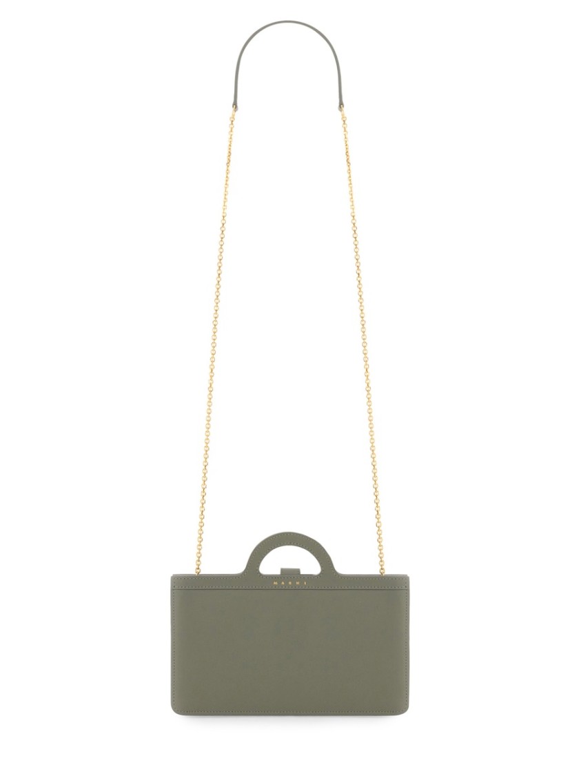 MARNI MARNI "TROPICALIA" GREY CALF LEATHER PORTFOLIO HANDBAG