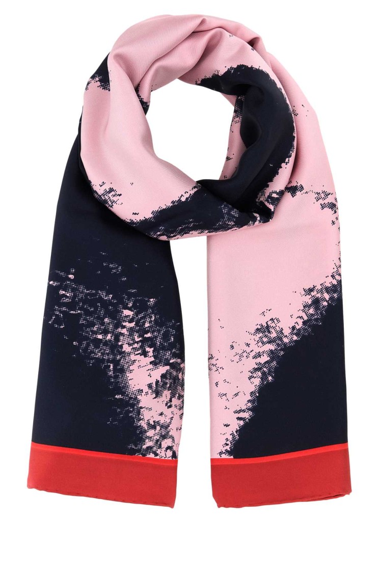 Alexander Mcqueen Printed Silk Scarf In Pink