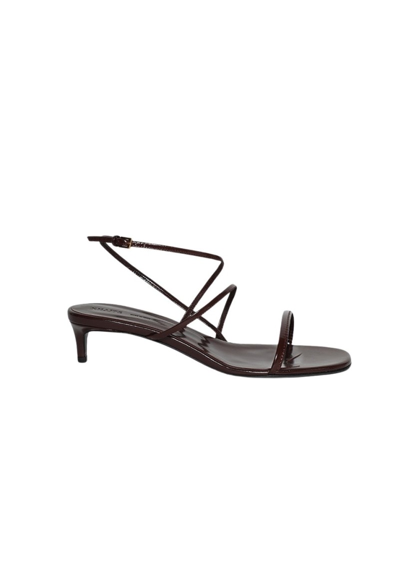 Khaite Loop Kitten Heel Sandal Red Wine In Burgundy