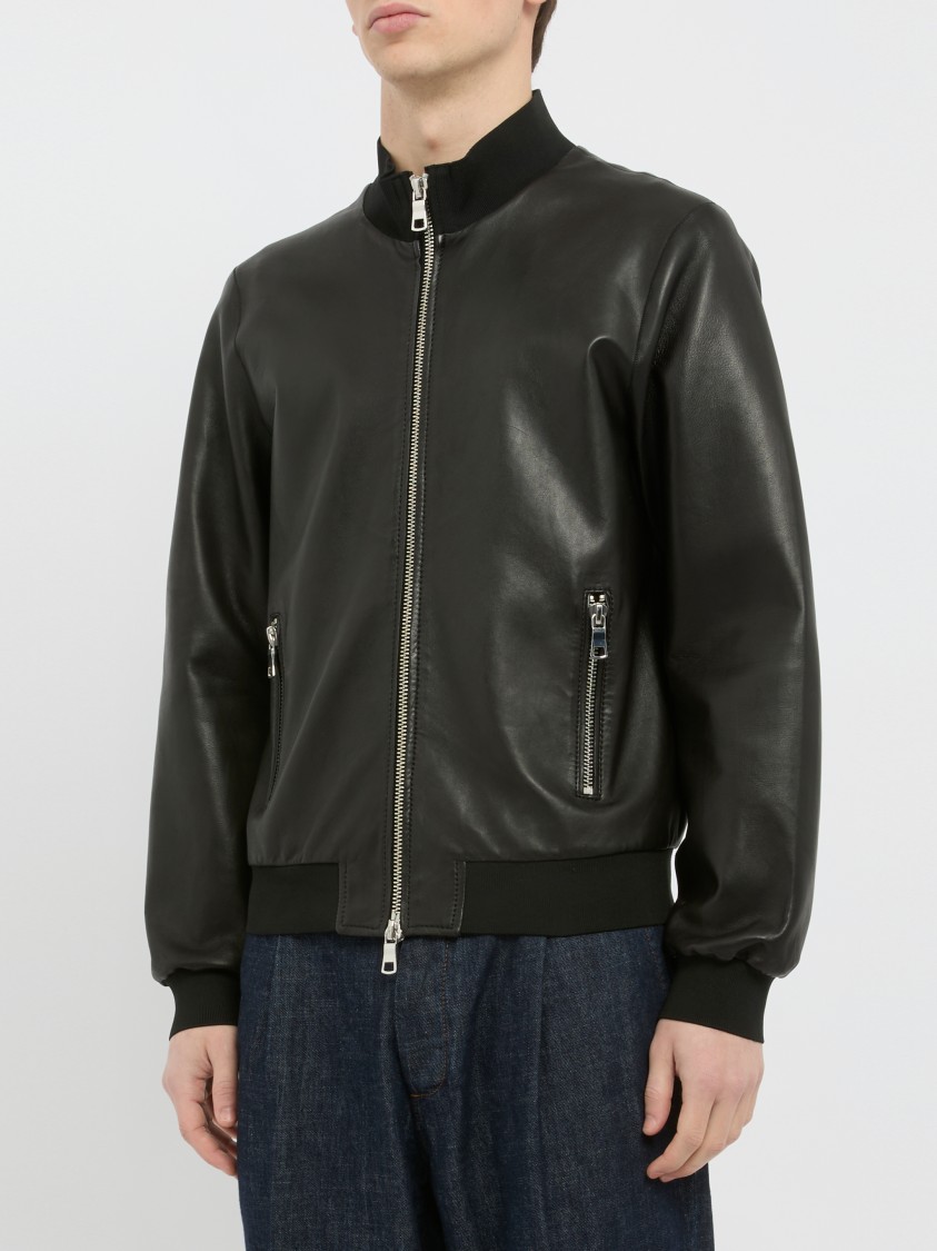 Shop The Jack And Jackie Leathers Bomber Jacket With Smooth Leather Finish