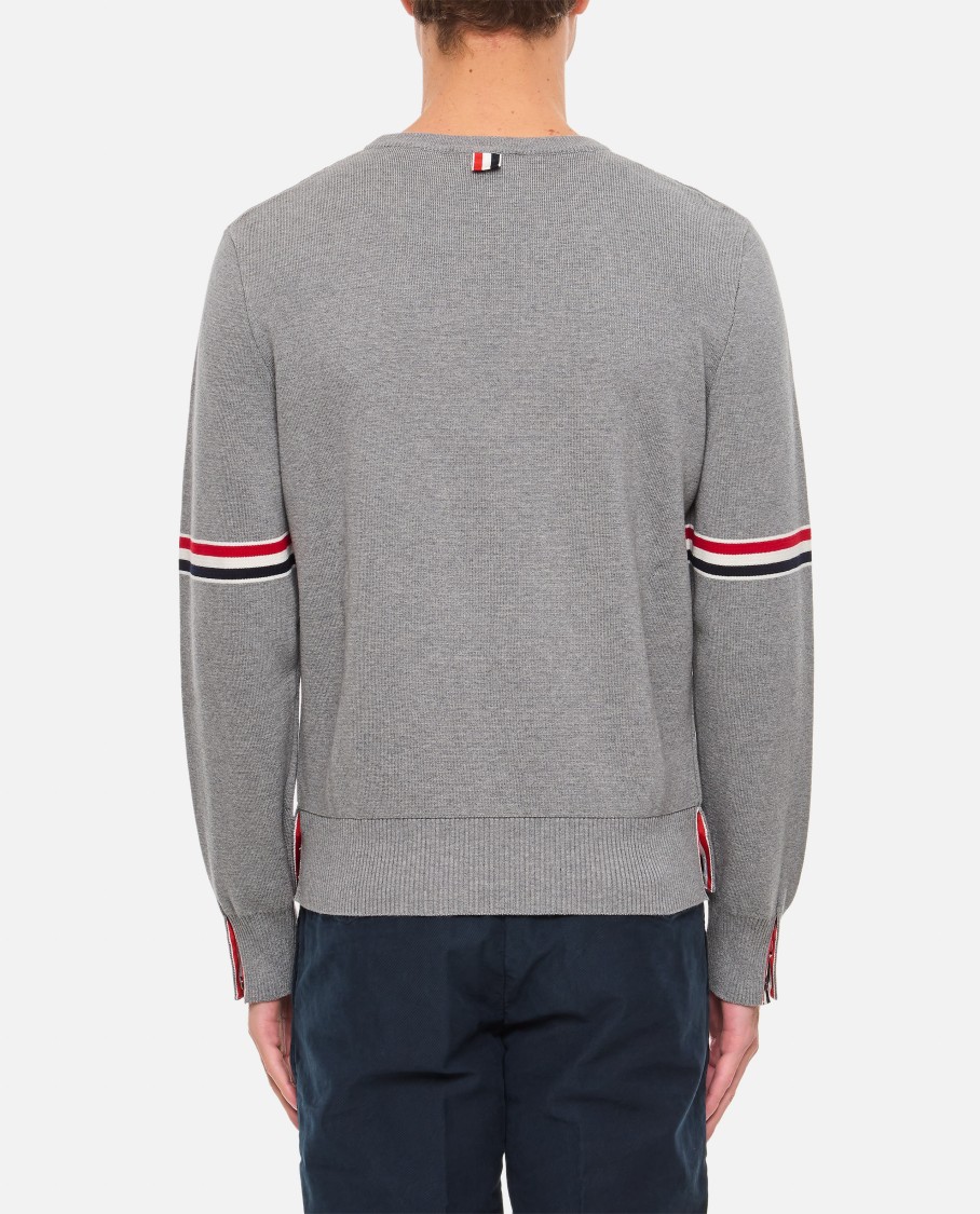 Shop Thom Browne Crewneck Pullover In Grey