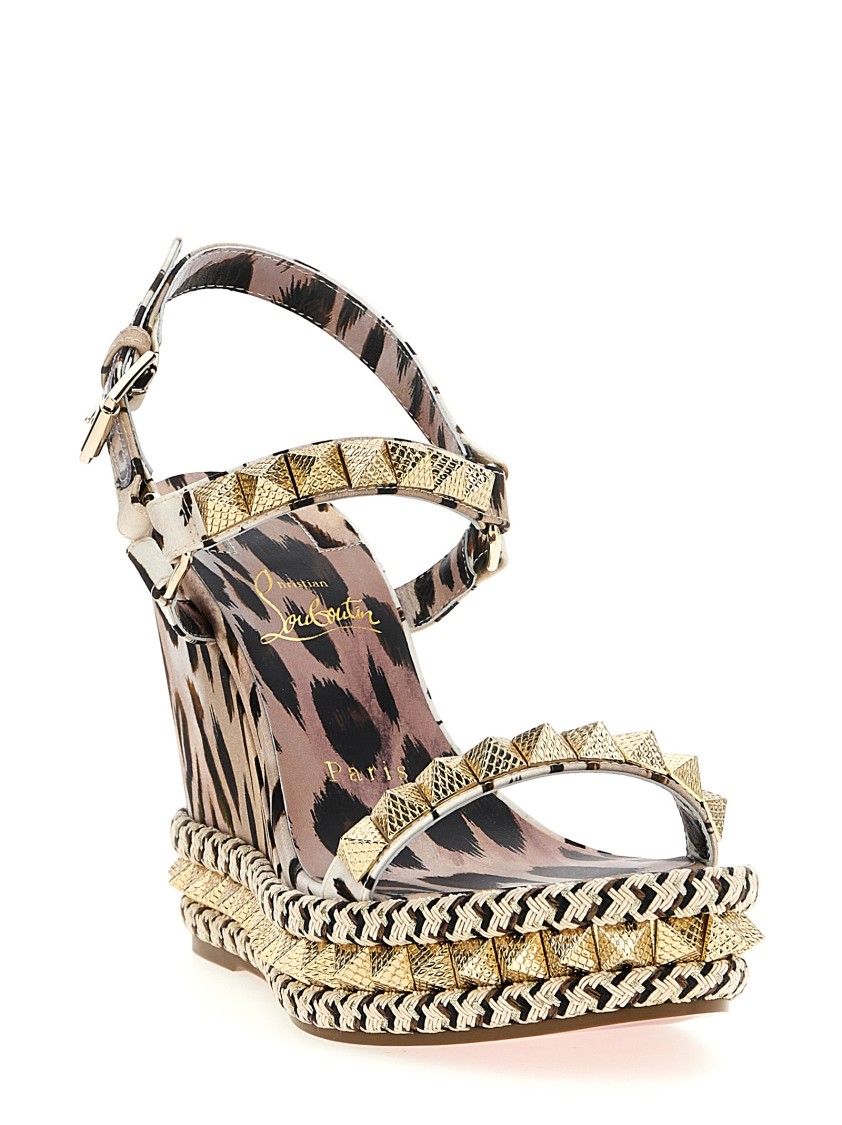 Christian Louboutin 'pyraclou' Sandals In Neutral