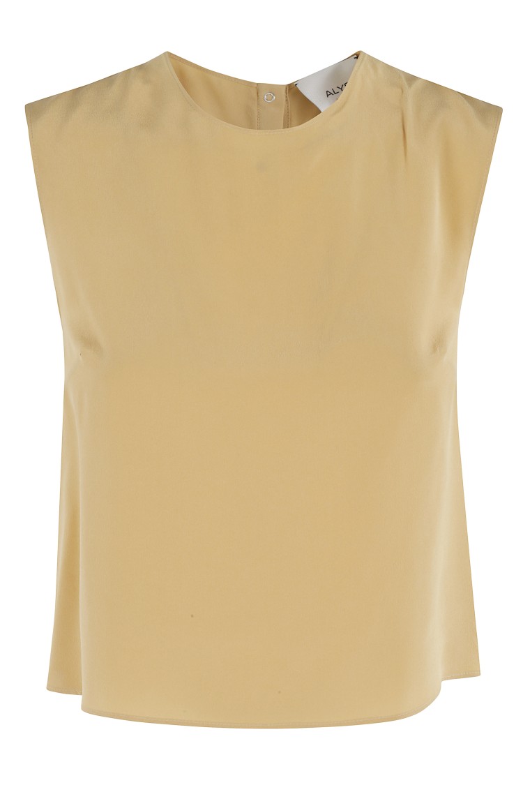 ALYSI ALYSI SILK HAND SLEEVELESS TOP