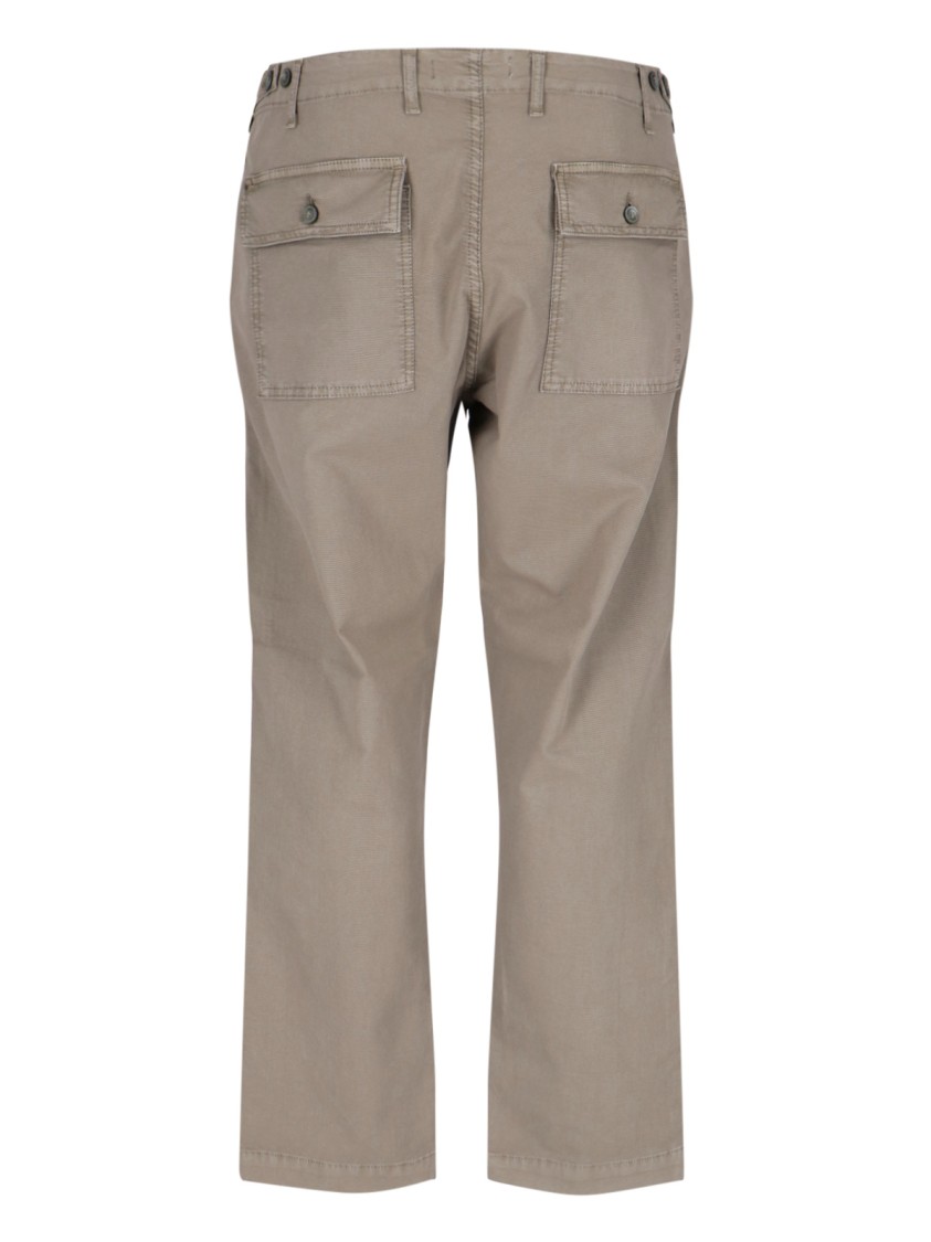 Cruna Beige Straight-leg Trousers With Button Closure