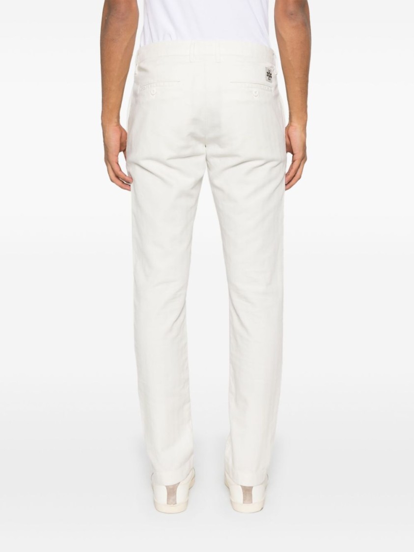 Jacob Cohen White Jeans With Concealed Fly And Versatile Pockets In White